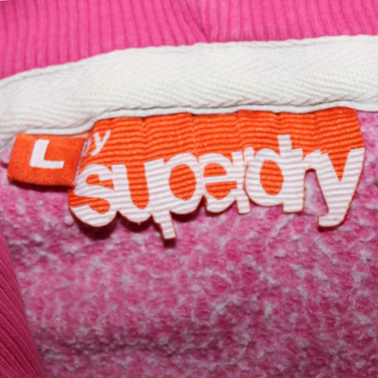 Womens UK Size L Superdry Pink Pullover Hoodie