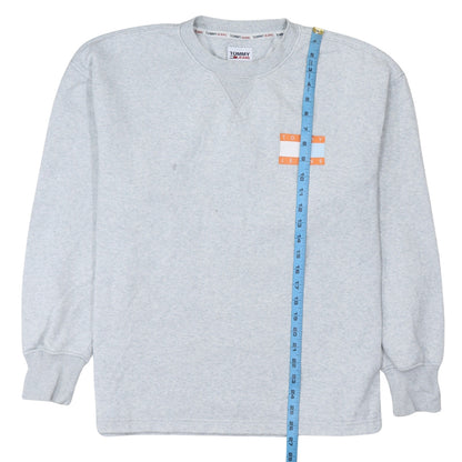 Mens UK Size M Tommy Jeans Grey Pullover Sweatshirt