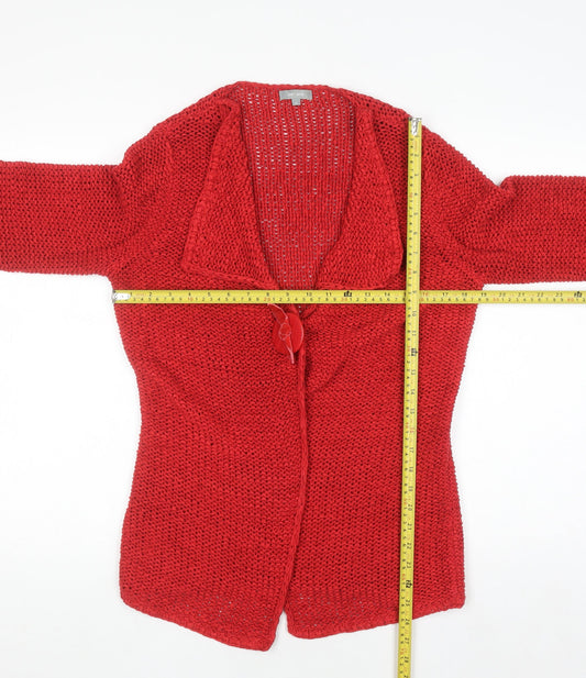 Marks and Spencer Women Red Cotton Knit Cardigan M