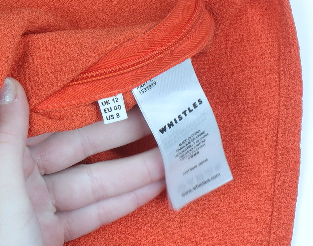 Womens UK Size 12 Whistles Orange Tunic Blouse