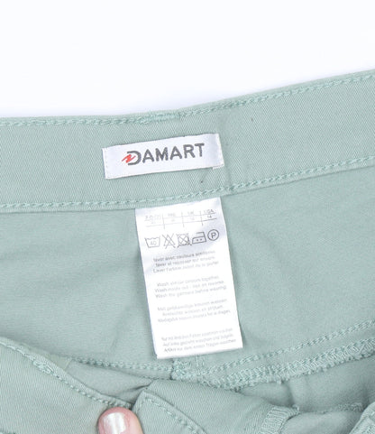Womens UK Size 14 Damart Regular Fit Cropped Green Trousers