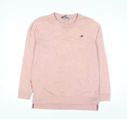 Womens UK Size L Tommy Hilfiger Pink Pullover Sweatshirt