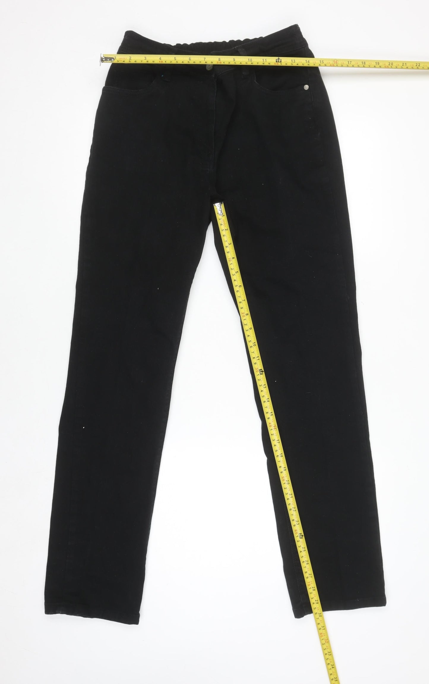 Womens UK Size 12 Anthology Regular Fit Casual Workwear Black Trousers
