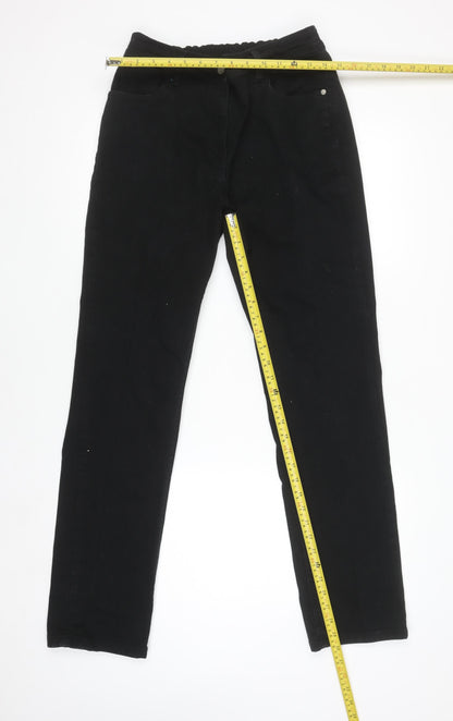 Womens UK Size 12 Anthology Regular Fit Casual Workwear Black Trousers