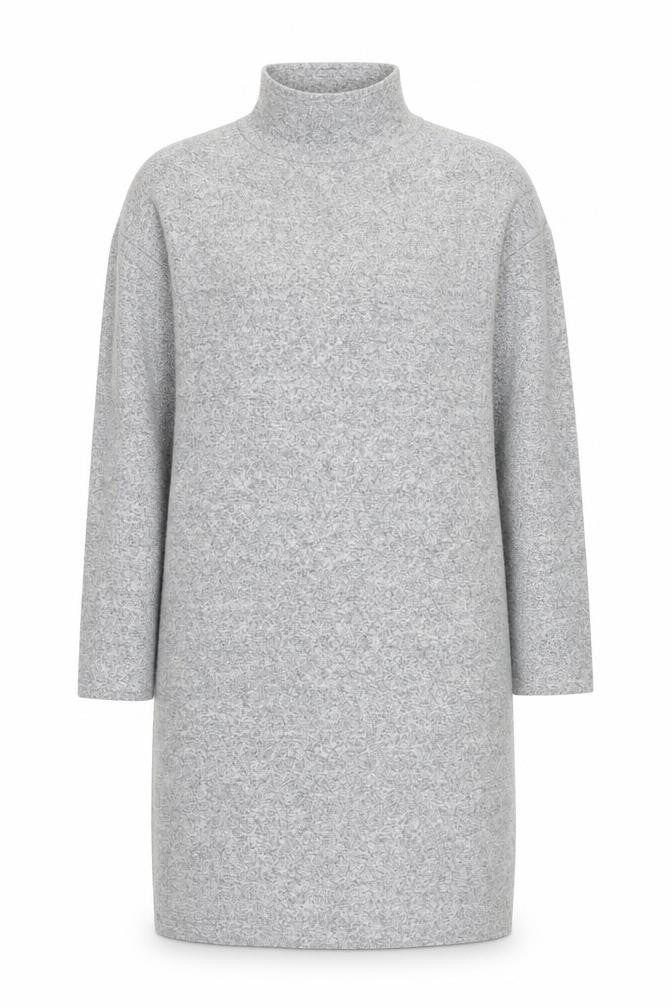 Uniqlo Women Grey Knit High Neck Long Sleeve Shift Dress L