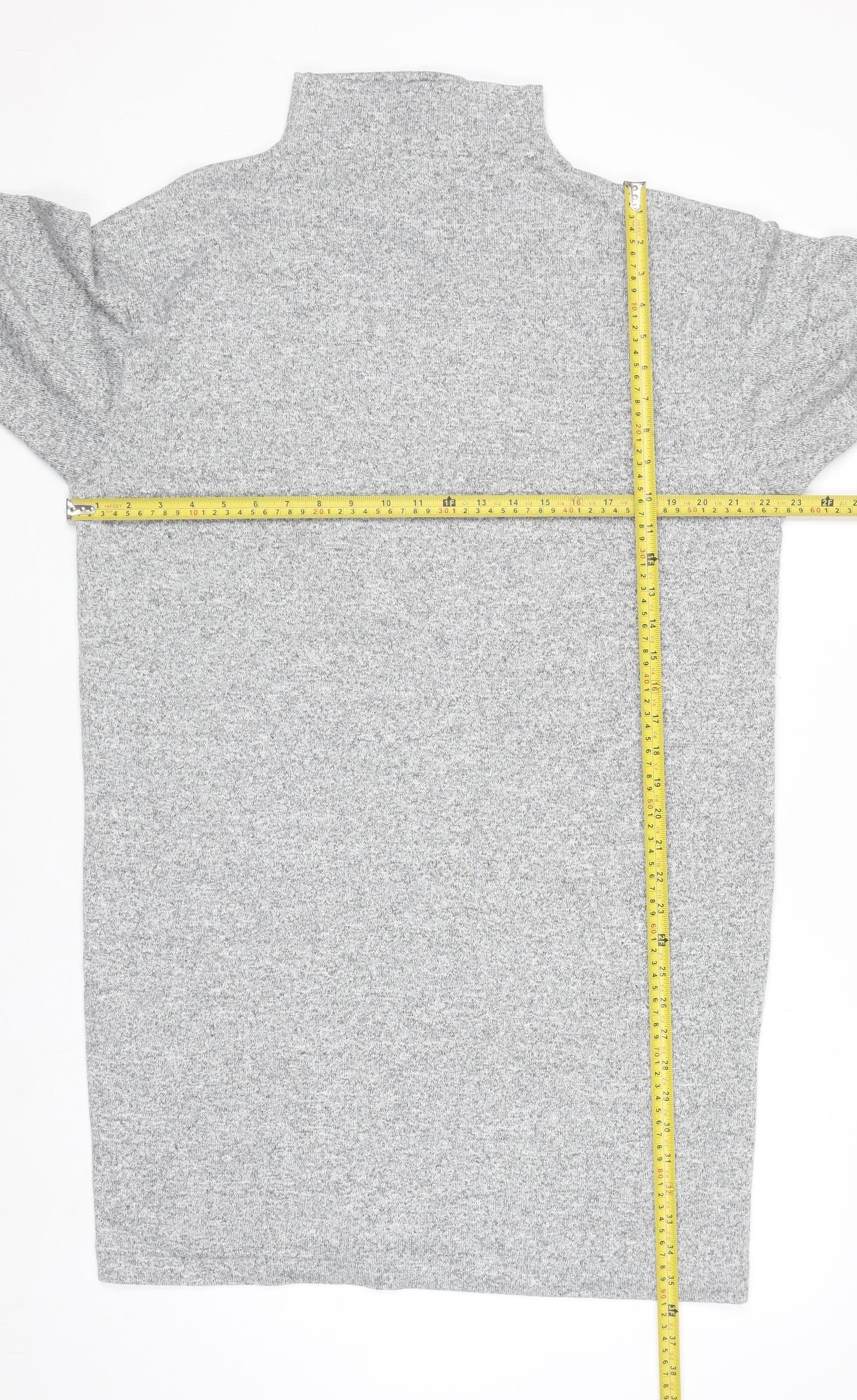 Uniqlo Women Grey Knit High Neck Long Sleeve Shift Dress L