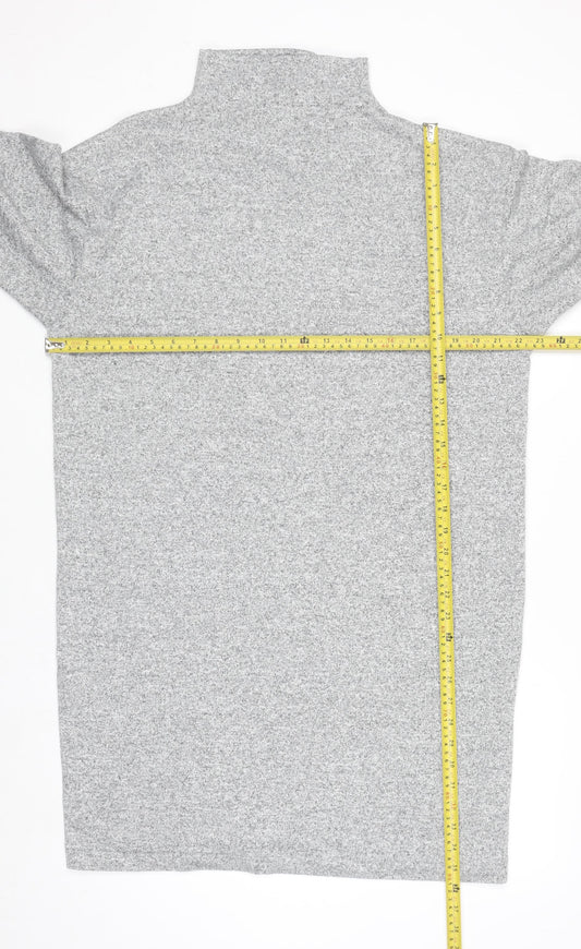 Uniqlo Women Grey Knit High Neck Long Sleeve Shift Dress L