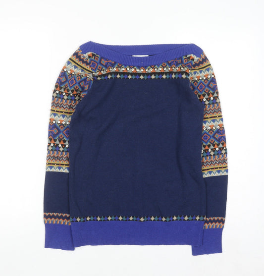 Womens UK Size S Monsoon Blue Pullover Jumper