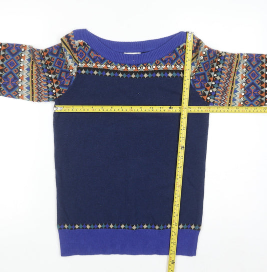 Womens UK Size S Monsoon Blue Pullover Jumper