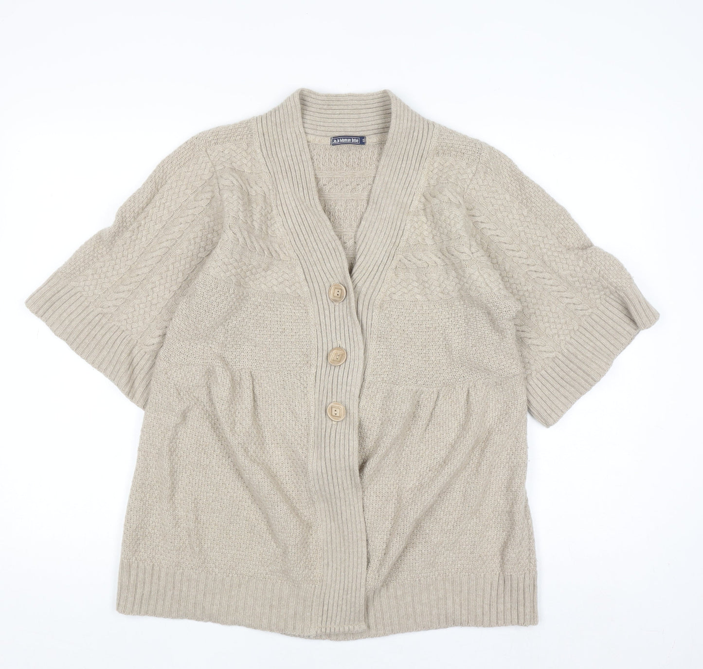 Womens UK Size S JoJo Maman Bébé Beige Cardigan Jumper