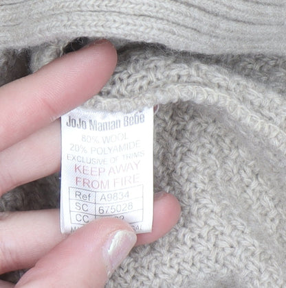 Womens UK Size S JoJo Maman Bébé Beige Cardigan Jumper