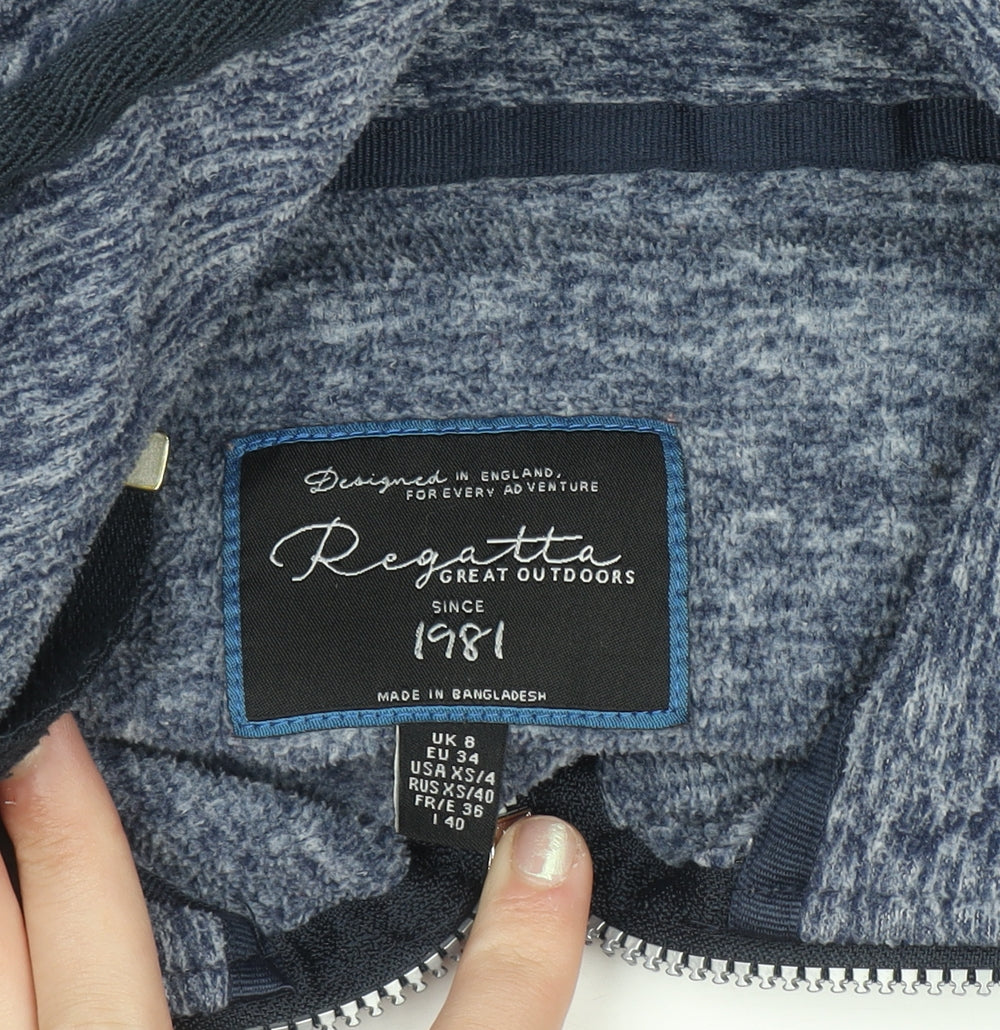 Womens UK Size 8 Regatta Blue Full Zip Hoodie