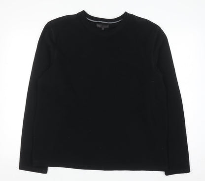 Marks and Spencer Mens Black Fleece Long Sleeve Top L Regular Fit