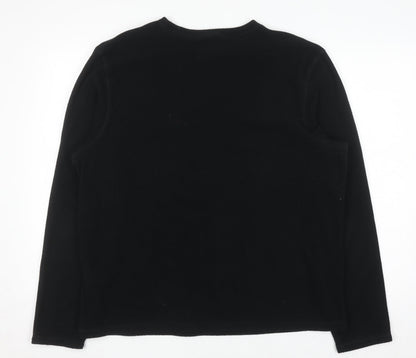 Marks and Spencer Mens Black Fleece Long Sleeve Top L Regular Fit