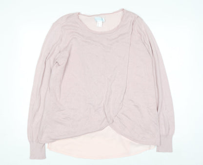 Womens UK Size 14 Création L Pink Wrap Blouse
