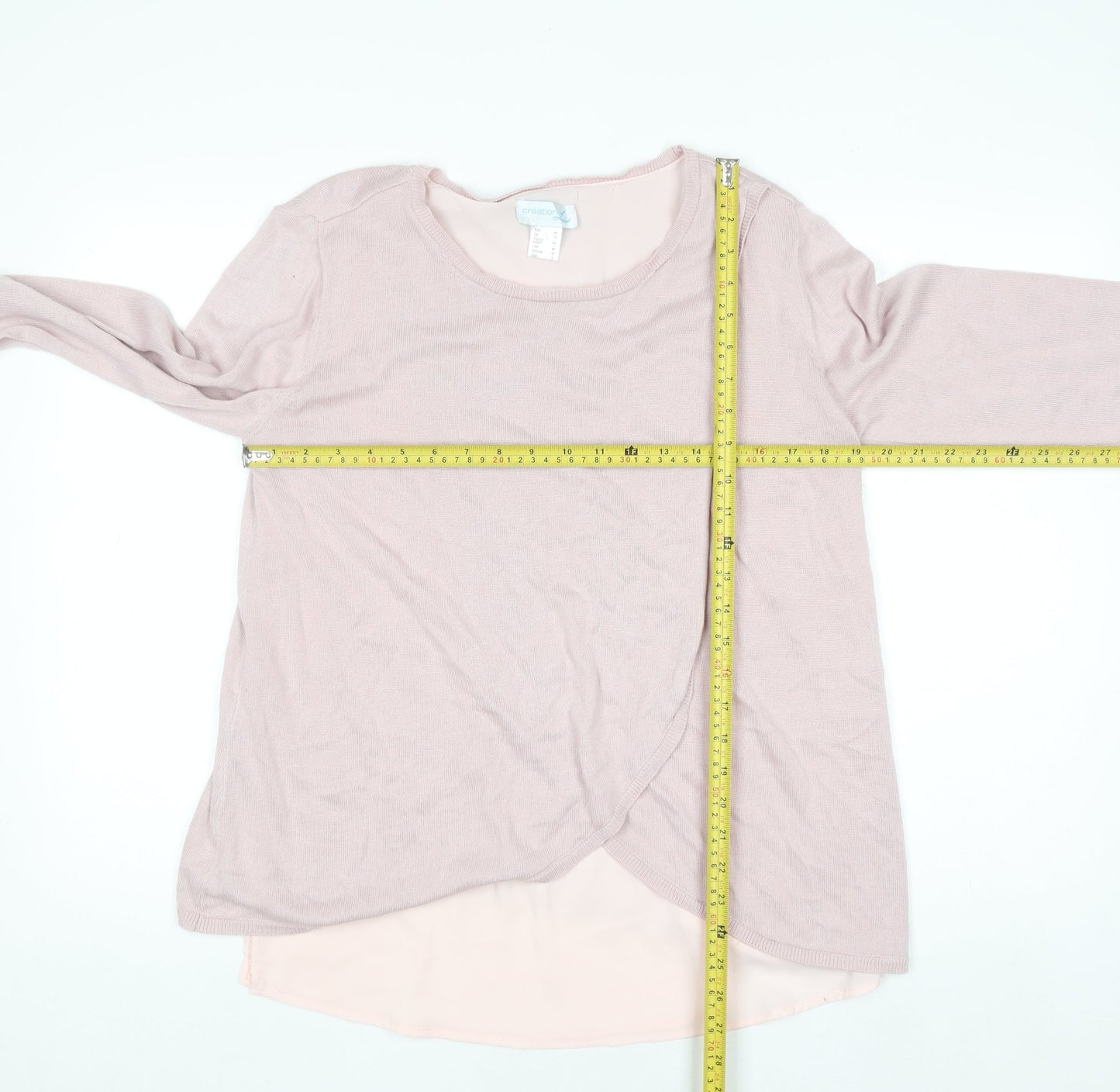 Womens UK Size 14 Création L Pink Wrap Blouse