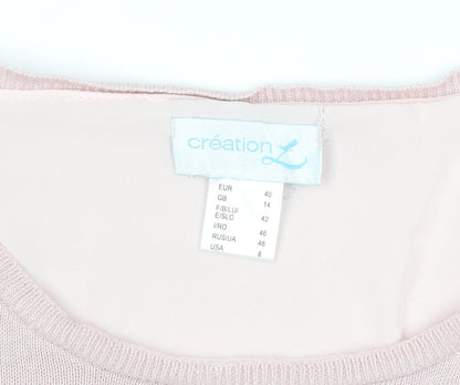 Womens UK Size 14 Création L Pink Wrap Blouse