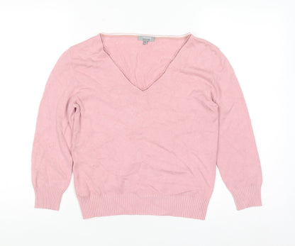 Marks and Spencer Per Una Pink V-Neck Women’s Jumper Size 14