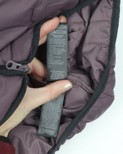 Womens UK Size 16 Marks and Spencer Purple Puffer Jacket