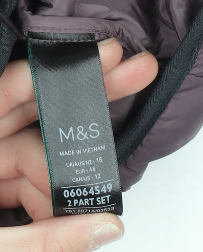 Womens UK Size 16 Marks and Spencer Purple Puffer Jacket