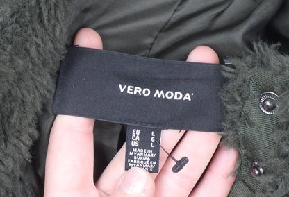 Womens UK Size L VERO MODA Green Puffer Jacket