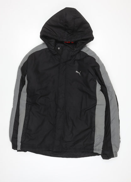 Mens UK Size L PUMA Black Windbreaker Coat