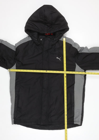 Mens UK Size L PUMA Black Windbreaker Coat
