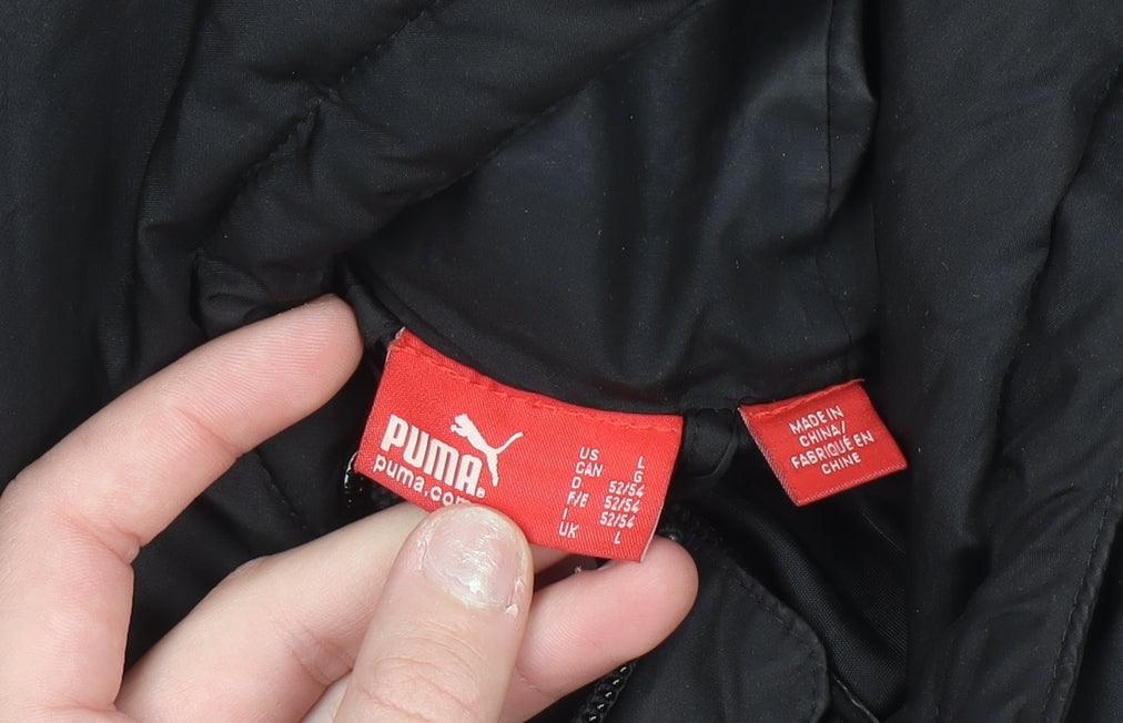 Mens UK Size L PUMA Black Windbreaker Coat