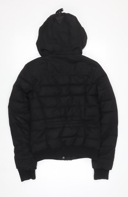Womens UK Size 8 Superdry Black Puffer Jacket