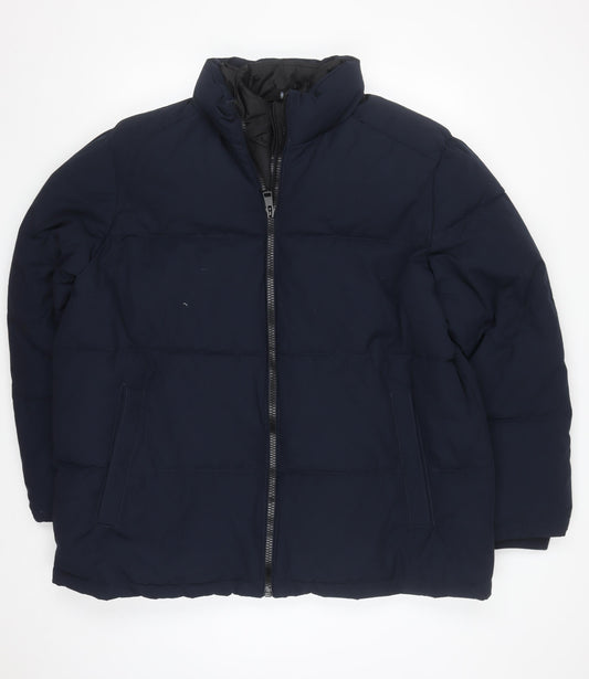 Mens UK Size 3XL Marks and Spencer Blue Puffer Jacket