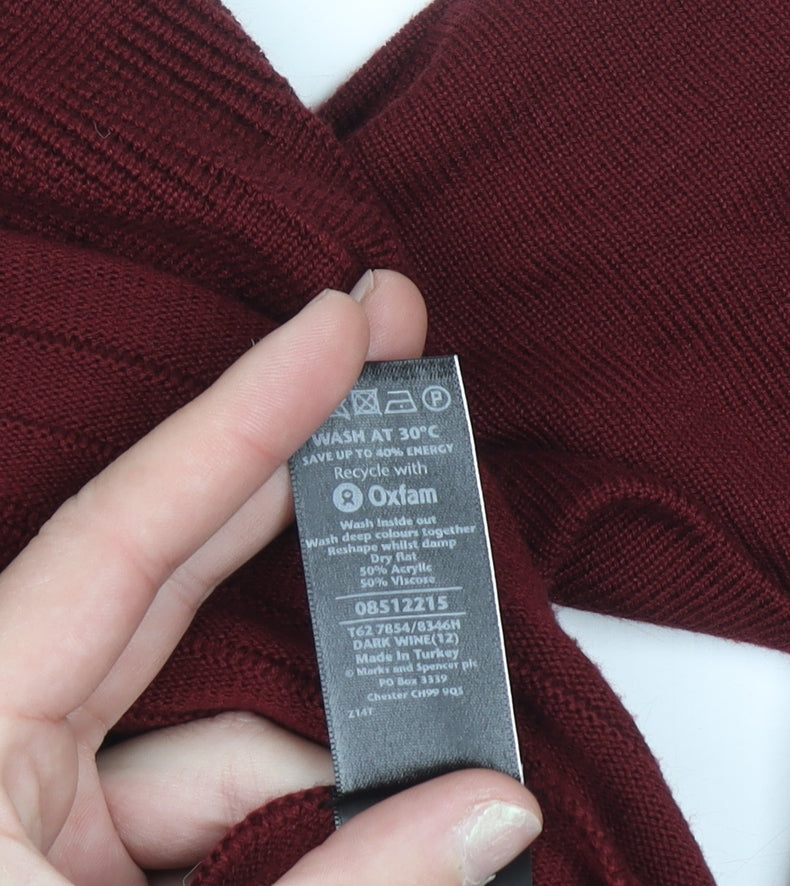 Womens UK Size 12 Marks and Spencer Red Cardigan Jumper