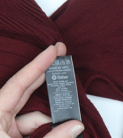 Womens UK Size 12 Marks and Spencer Red Cardigan Jumper