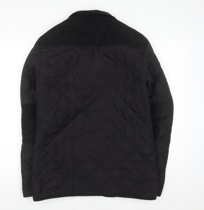 Womens UK Size S Fabric Black Quilted Coat