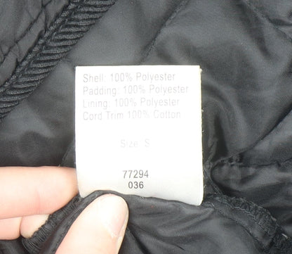 Womens UK Size S Fabric Black Quilted Coat