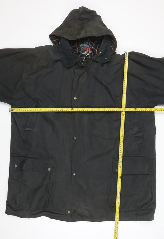 Mens UK Size 2XL Royal Paddock Black Waxed Jacket