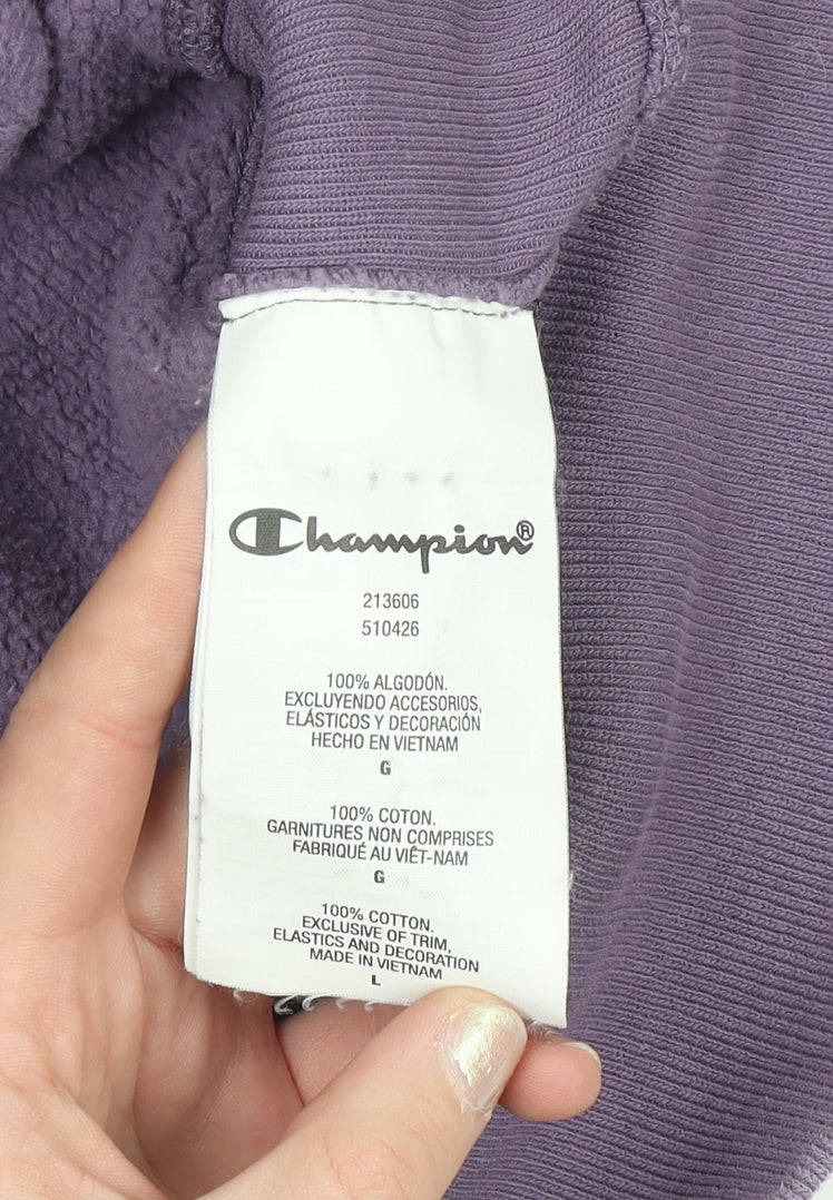 Womens UK Size L Champion Purple Pullover Hoodie