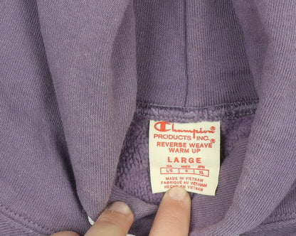 Womens UK Size L Champion Purple Pullover Hoodie