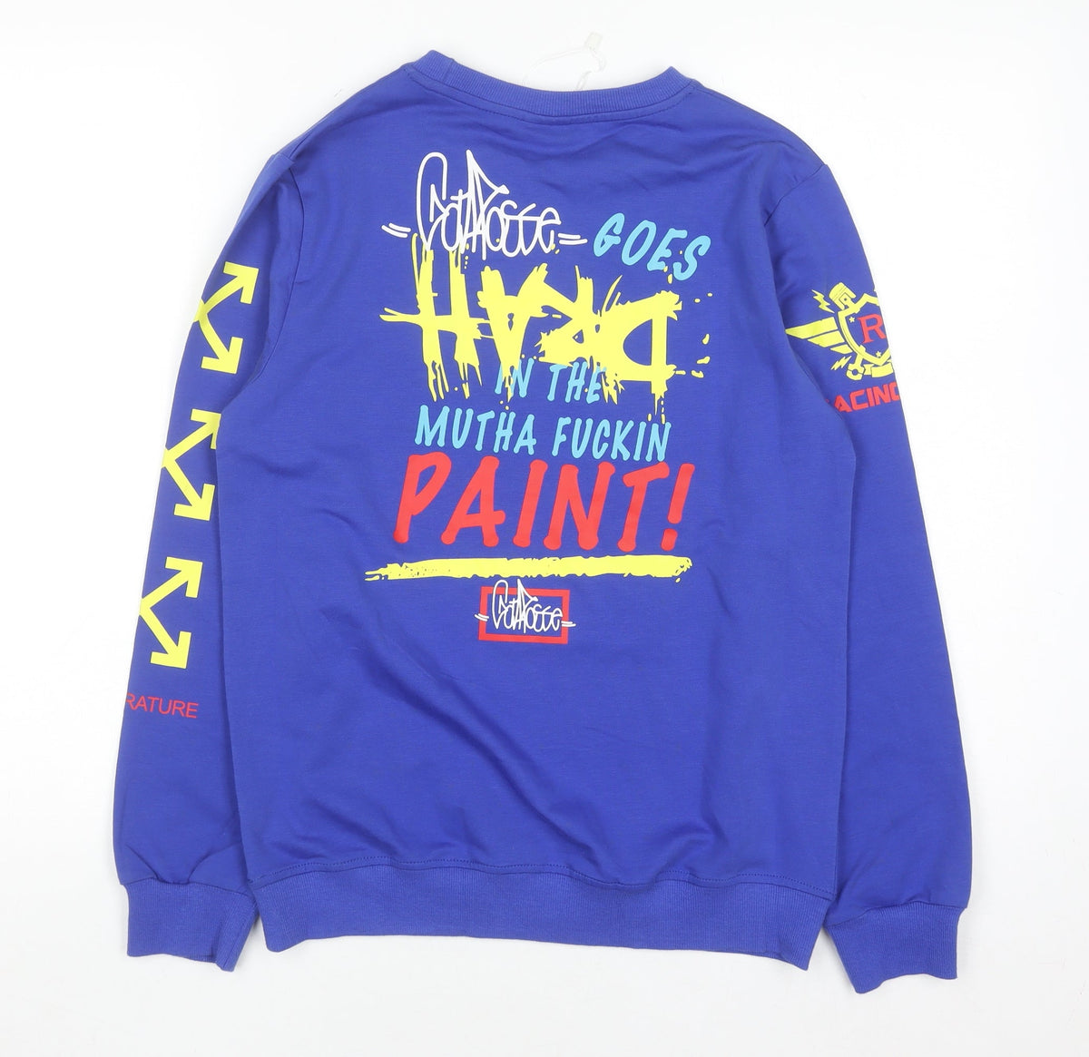 Teens UK Size 164 COMFISH Blue Pullover Sweatshirt