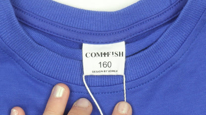 Teens UK Size 164 COMFISH Blue Pullover Sweatshirt