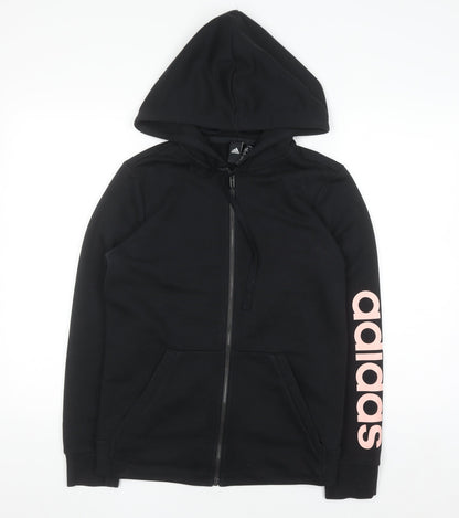 Womens UK Size M adidas Black Full Zip Hoodie