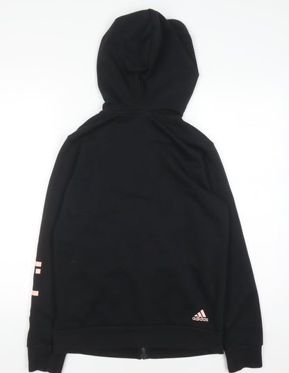 Womens UK Size M adidas Black Full Zip Hoodie