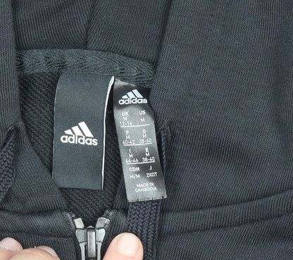 Womens UK Size M adidas Black Full Zip Hoodie