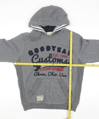Mens UK Size S Goodyear Grey Pullover Hoodie