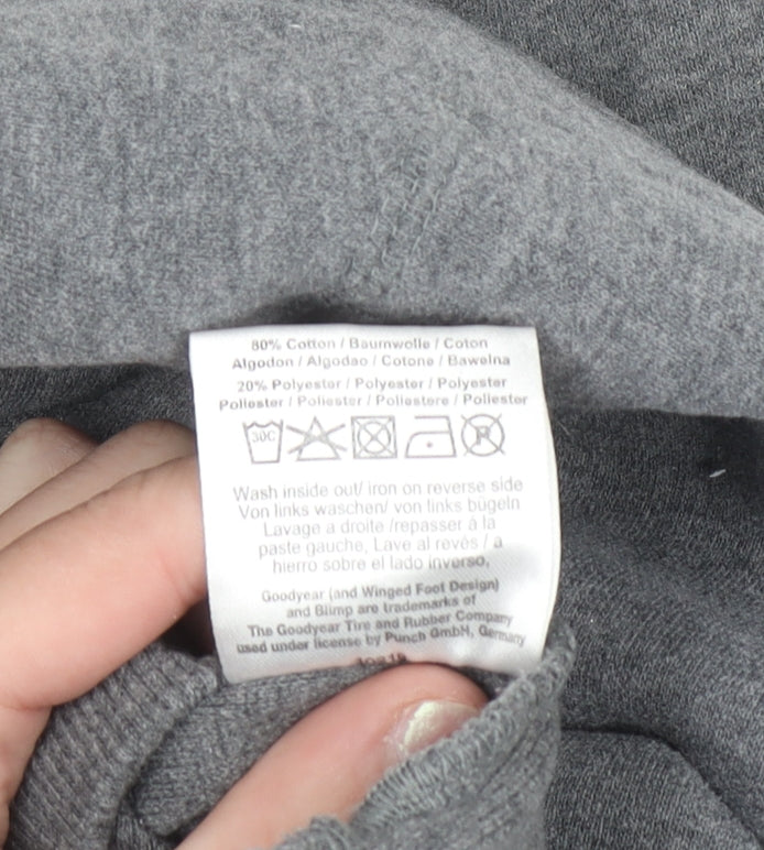 Mens UK Size S Goodyear Grey Pullover Hoodie