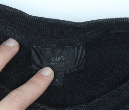 Womens UK Size 16 Cult Studios Black Pullover Sweatshirt