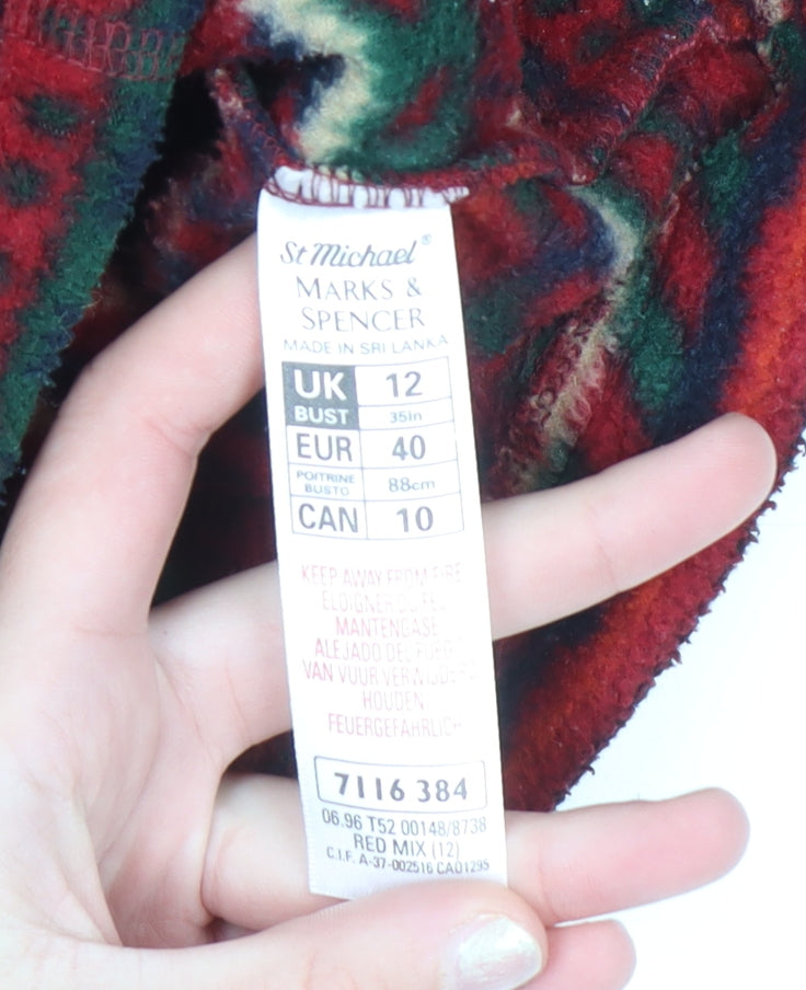 Womens UK Size 12 Marks and Spencer Red Full Zip Sweatshirt