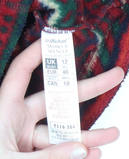 Womens UK Size 12 Marks and Spencer Red Full Zip Sweatshirt
