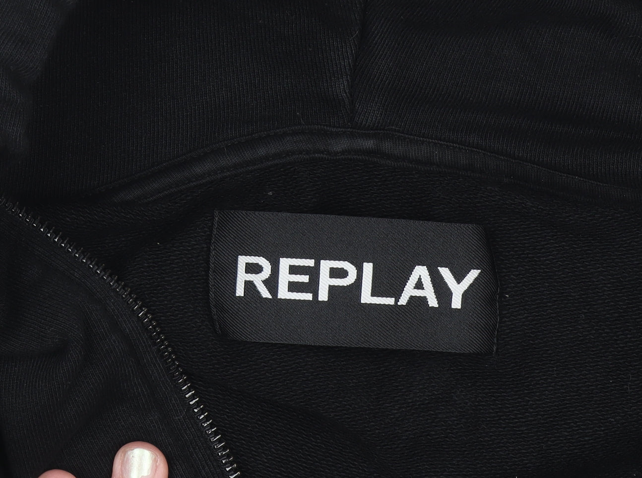Mens UK Size L Replay Black Full Zip Hoodie