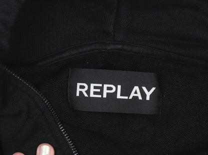 Mens UK Size L Replay Black Full Zip Hoodie