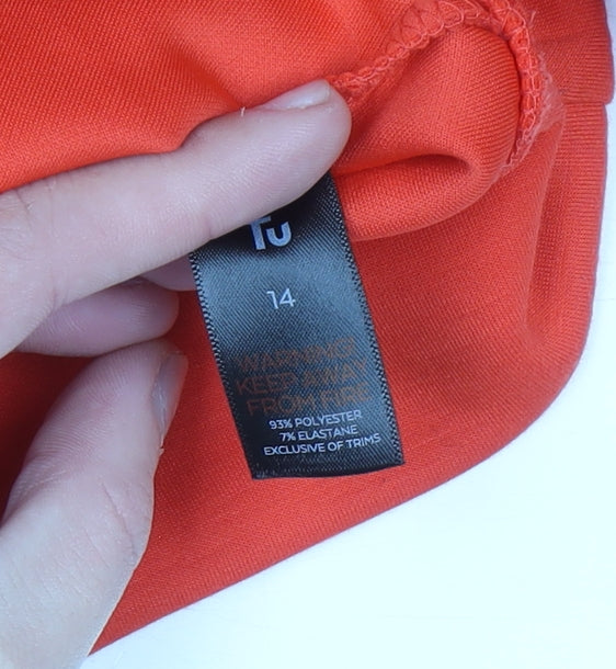 Womens UK Size 14 TU Orange Pullover Sweatshirt